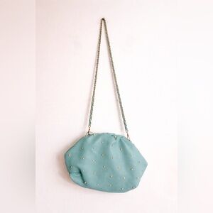 SANDRO FERRONE Elegant Mint Green Shoulder Bag with Chain Strap